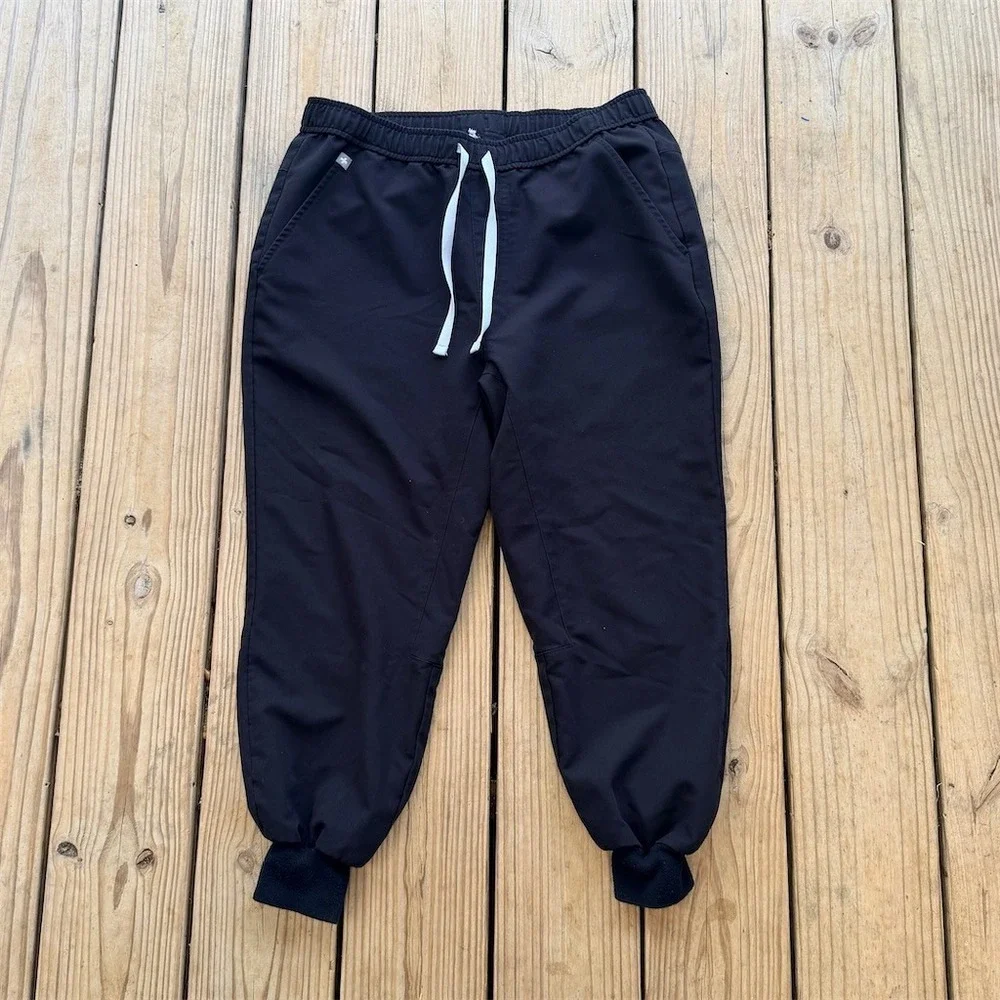 FIGS Technical Collection Men's Jogger Scrub Pants Black Size M Drawstring
